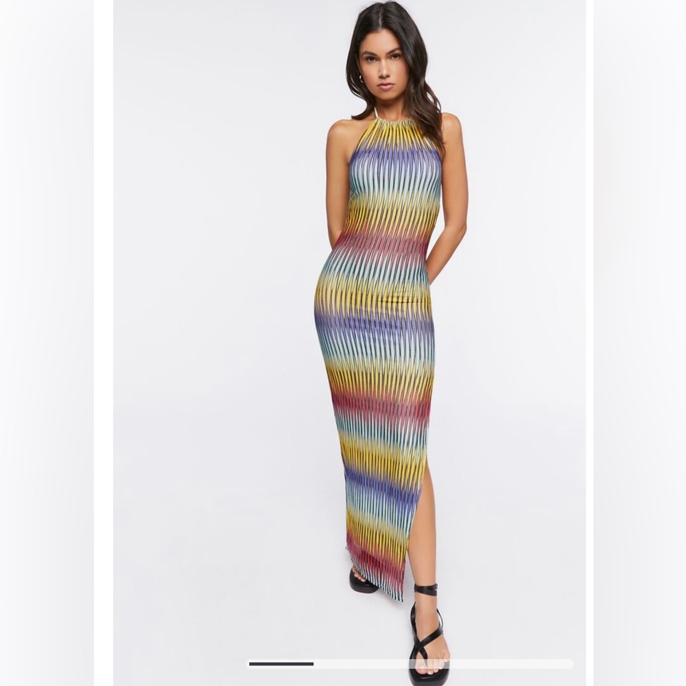 Color block Abstract Print Maxi Dress